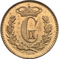 1868 Danmark 1/2 skilling Christian IX, prakt, 0