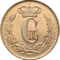 1867 Danmark skilling Christian IX, prakt, 0