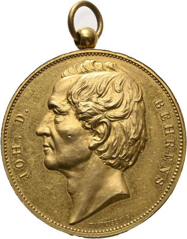 1887 Johan Behrens Studentersangforeningen 40 år, forgylt bronse.