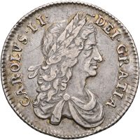 1663 England shilling Charles II, riper, 1+