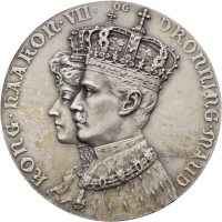1906 kong Haakon VII og dronning Maud kroningen, 40 mm, sølv, 01