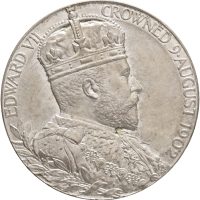 1902 England Coronation of Edward VII, G. de Saulles, sølv, 31 mm, 01