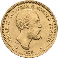 1876 Sverige 10 kronor Oskar II, 1+
