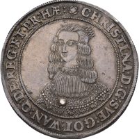 1645 Sverige riksdaler Kristina (1632-1654), "MVNDI", 1+
