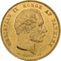 1873 Danmark 20 kroner Christian IX, 1+/01