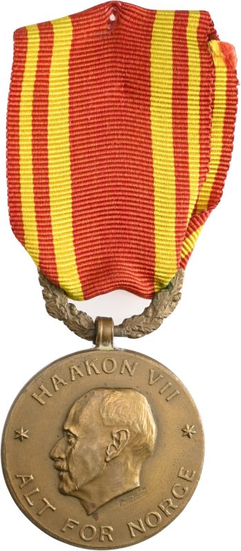 Haakon VII krigsmedaljen, Tostrup, bronse, 32 mm, 1+/01