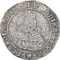 1668 Brabant dukaton Karl II, Brüssel, ex. Rundefunnet, 1