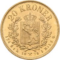 1878 20 kroner Oscar II (1872-1905), 0/01