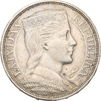 1931 Latvia 5 lati, 1/1+
