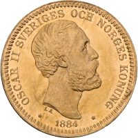 1884 Sverige 20 kronor Oskar II, 0/01