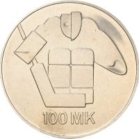 1991 Finland 100 markkaa, Ishockey VM, 0/01
