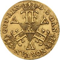 1757 Danmark kurantdukat "Stråle" Frederik V (1746-1766), 1+