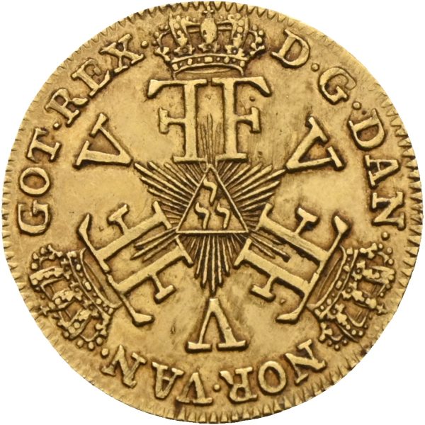1757 Danmark kurantdukat “Stråle” Frederik V (1746-1766), 1+
