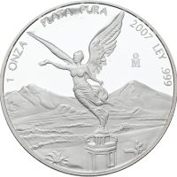 2007 Mexico onza, Libertad, 1 oz sølv, proof