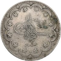 1293/32 AH Osmanske riket 20 kurush Abdülhamid II (1876-1909), 1/1+