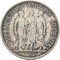1905 Dansk Vestindien 2 francs/ 40 cents Christian IX (1863-1906), 1/1+