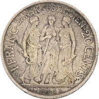 1905 Dansk Vestindien franc/ 20 cents Christian IX (1863-1906), 1