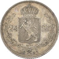 1847 24 skilling Oscar I (1844-1859), 1+/01