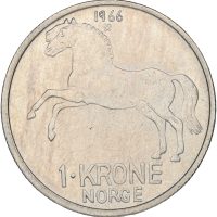 1966 krone Olav V (1957-1991), 0/01