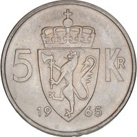 1965 5 kroner Olav V (1957-1991), 0