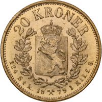 1879 20 kroner Oscar II (1872-1905), 0/01