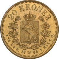 1886 20 kroner Oscar II (1872-1905), 01