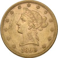 1899 USA 10 dollars, Philadelphia, min. ripe, 1+/01