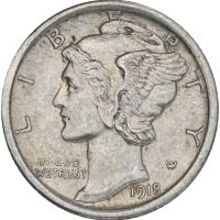 1918 USA 10 cents, Mercury dime, ripe rev., 01