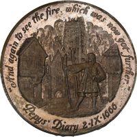 1966 England The Great Fire of London Tercentenary, sølv, 38 mm, nr. 43 av 1500 eks., 0