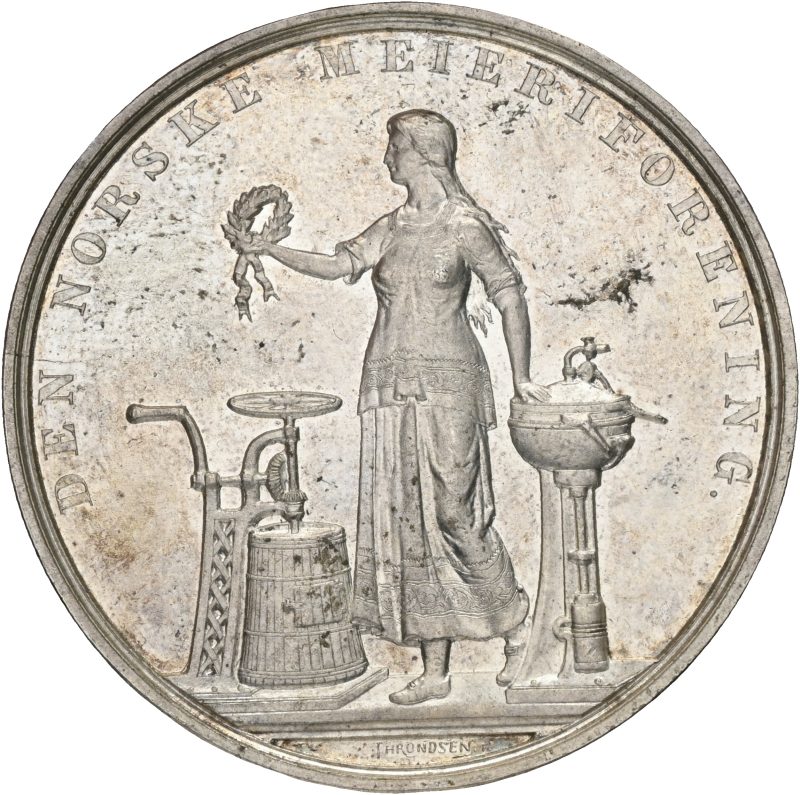 Den Norske Meieriforening, Throndsen, forsølvet bronse, 43 mm, 0/01