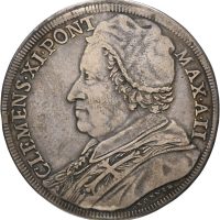 1702 Kirkestaten piastra Clemens XI (1700–1721), 1+