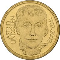 2002 Sverige 50 kronor Carl XVI Gustaf, Astrid Lindgren, i kapsel, 0