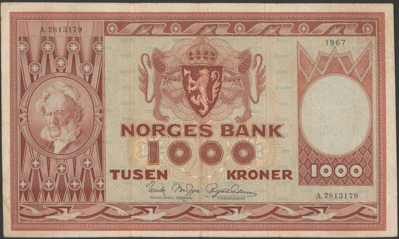 1967 1000 kroner A.2813179, 1/1-