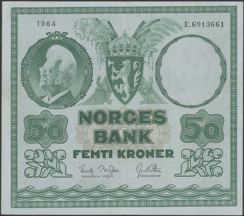 1964 50 kroner E.6913661, 4. utgave, 1/1-