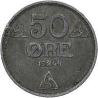 1944 50 øre, 1+