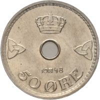 1948 50 øre Haakon VII (1905-1957), 0