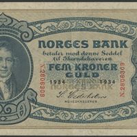 1934 5 kroner N.2806309, 2. utgave, 1+