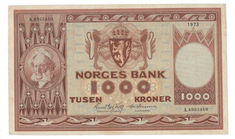 1973 1000 kroner A.4963480, 4. utgave, 1
