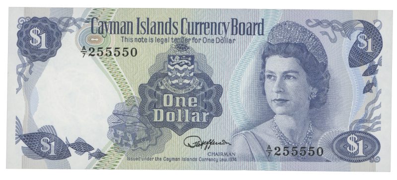 1974 Cayman Islands 1 dollar, 0