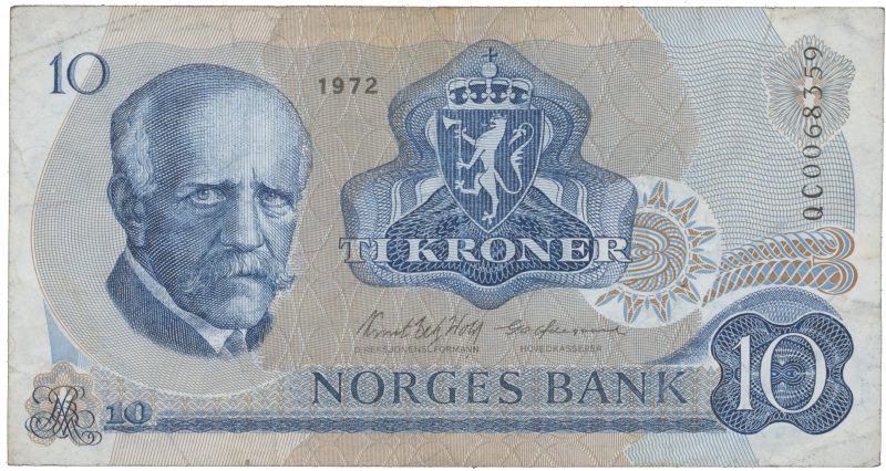 1972 10 kroner QC0068359 erstatningsseddel, 1-