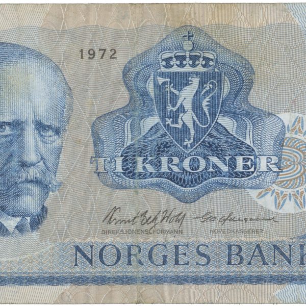1972 10 kroner QI0067966 erstatningsseddel, 1-