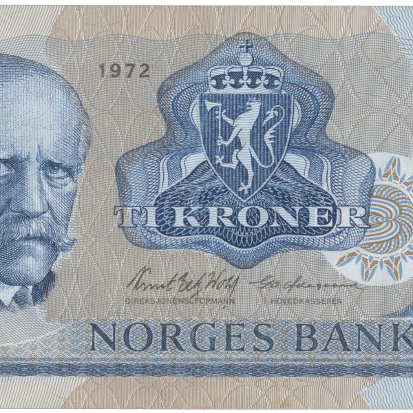 1972 10 kroner QL0068452 erstatningsseddel, 1
