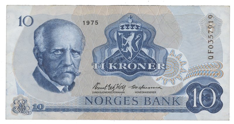 1975 10 kroner QF0357919, Erstatningseddel, 1