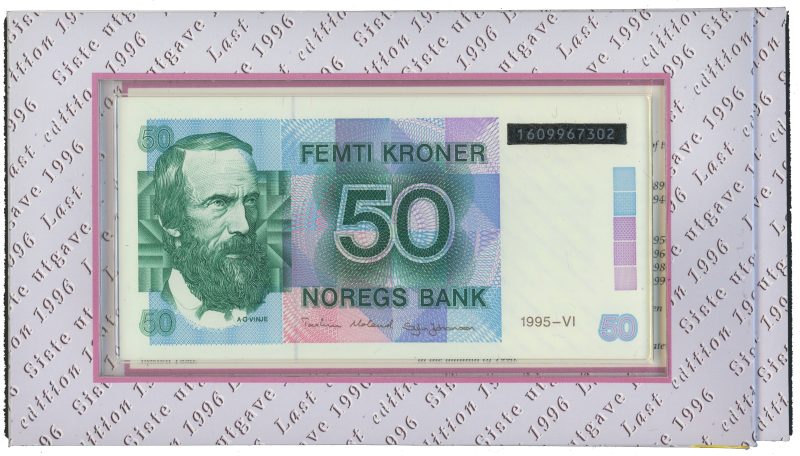1996 50 kroner + 50 øre, sisteutgave, 0