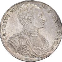 1718 Sverige riksdaler Karl XII, ex. Misab 13/975, 1+/01