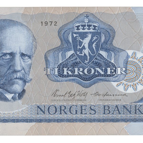 1972 10 kroner QH0068728, Erstatningseddel, 0
