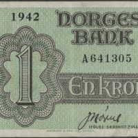 1942 1 krone A641305, Londonseddel, 1/1-