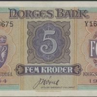 1944 5 kroner Y168675, Londonseddel, 1+/01