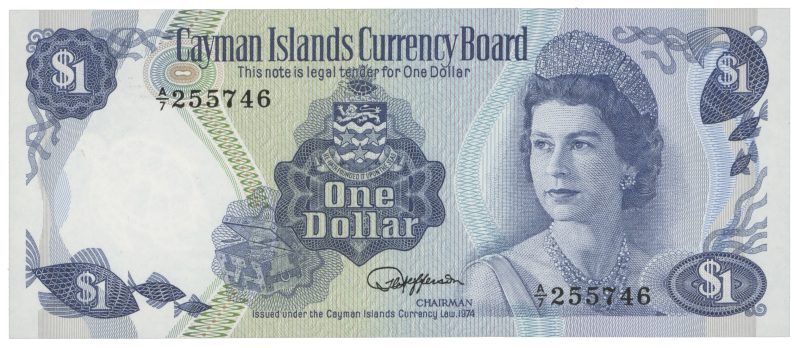 1974 Cayman-øyene 1 dollar, 0