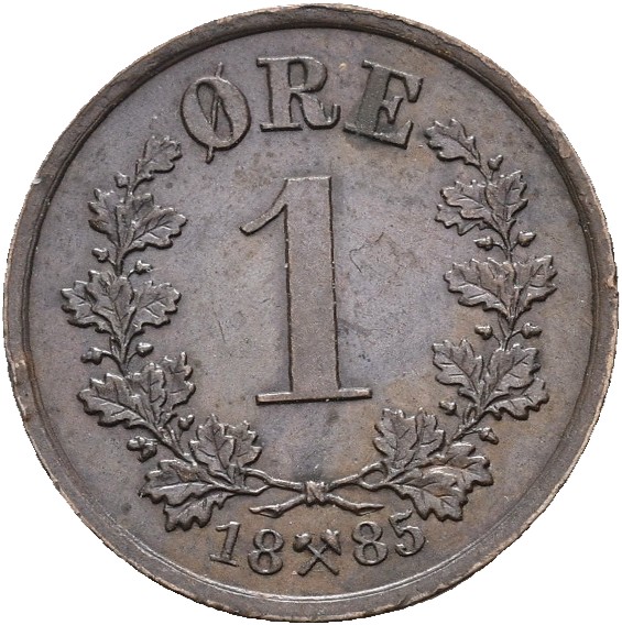 1885  1 øre Oscar II., 01
